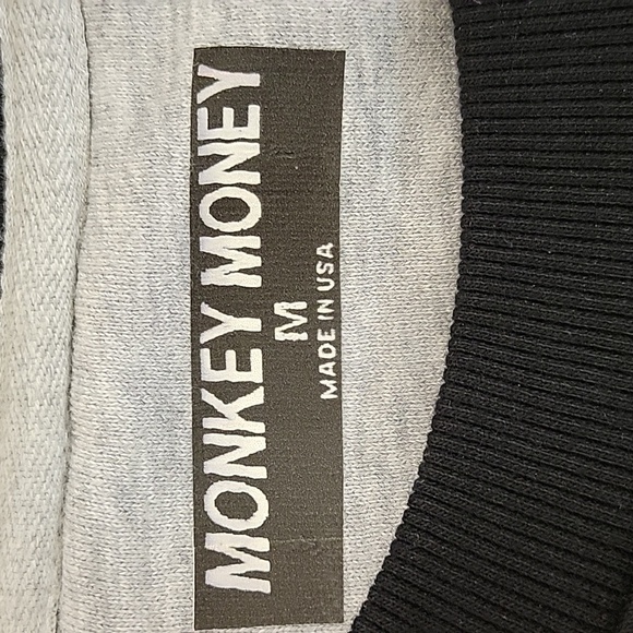 Monkey Money Men's Black Long sleeve Sweatshirt Sz Medium. New With Tags - Picture 8 of 9